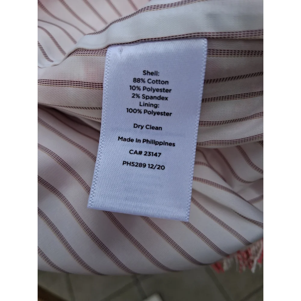 💐EUC TALBOTS Blazer Jacket Pink White Checkered Tweed Fringe Sz. 12 - Picture 12 of 14